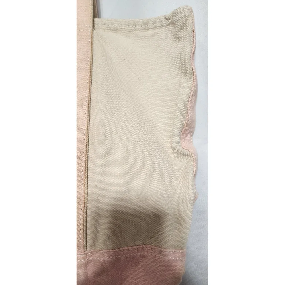 Polo Ralph Lauren Canvas Tote Bag Big Pony Embroidered Cream Pink Carryall